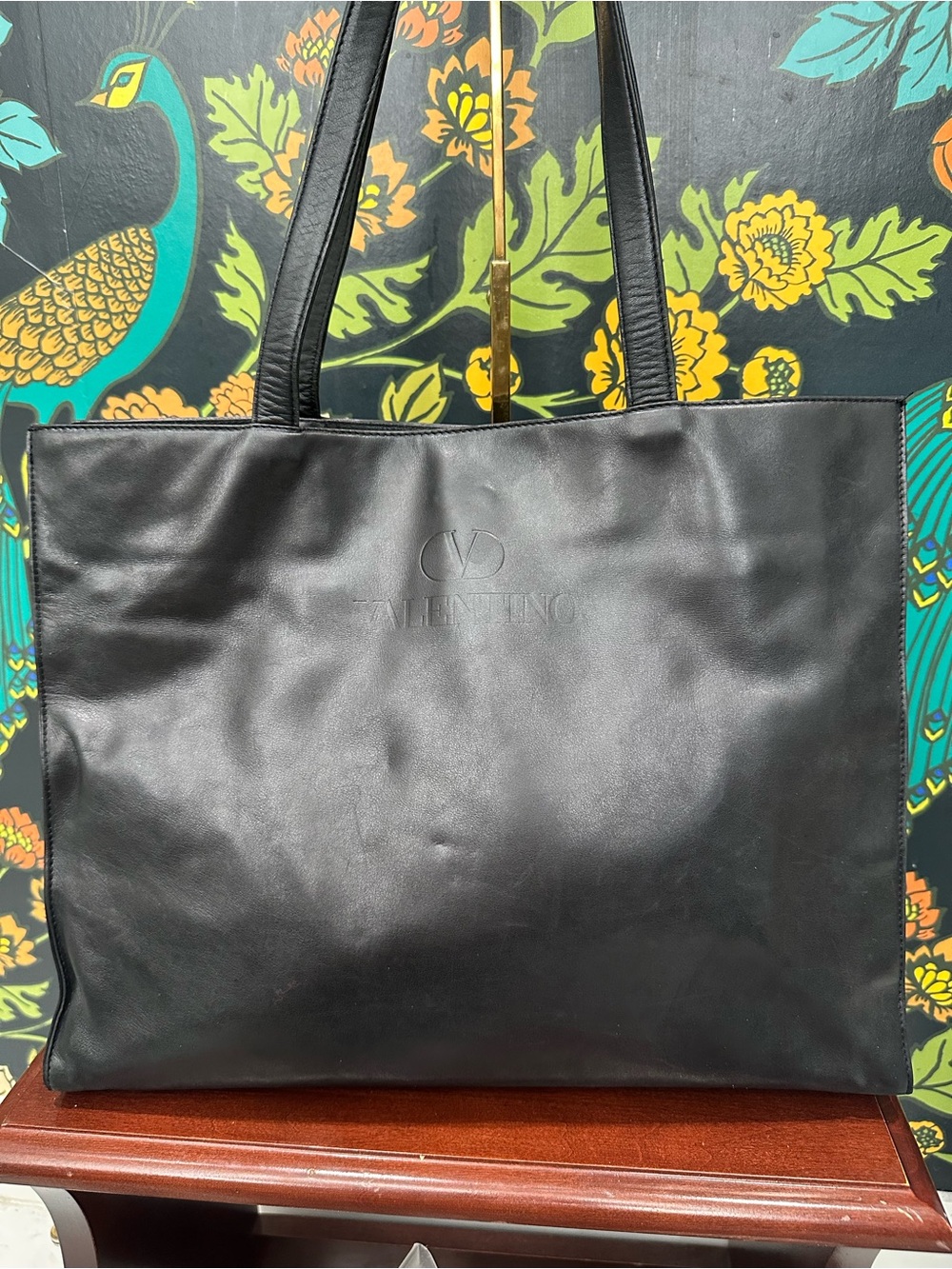 Valentino Garavani Les Sacs Black Nappa Leather Shopper Tote Made In Italy - Picture 4 of 13